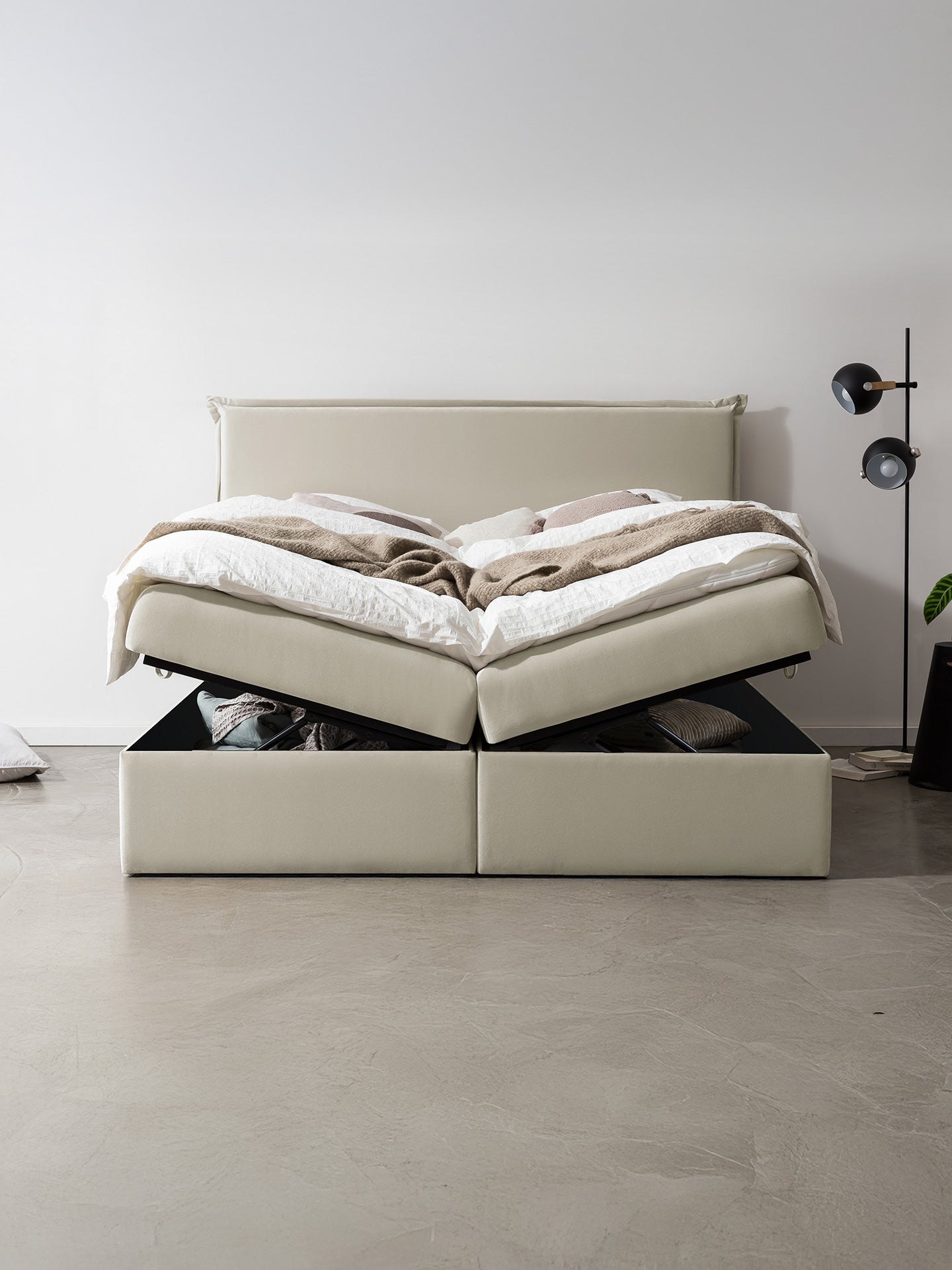 Boxspringbett mit Stauraum Samt LONDON