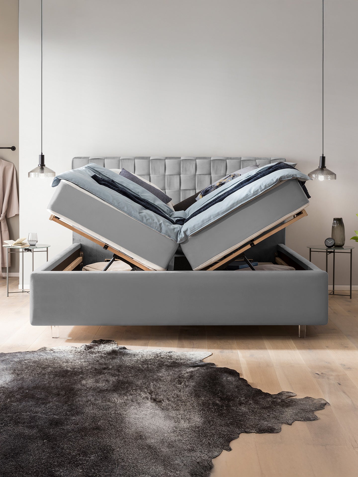 Bett mit Stauraum Velours Barcelo