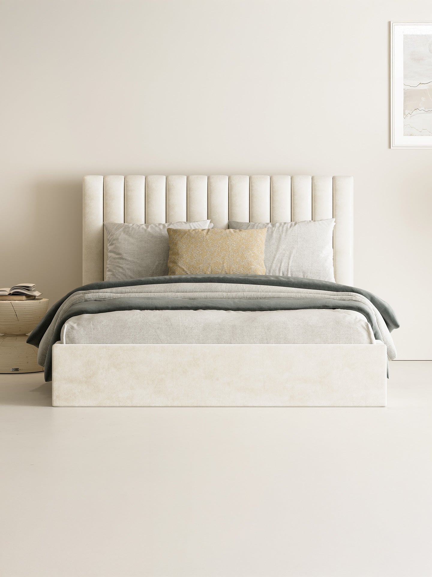 Bett mit Stauraum Velours AMOS