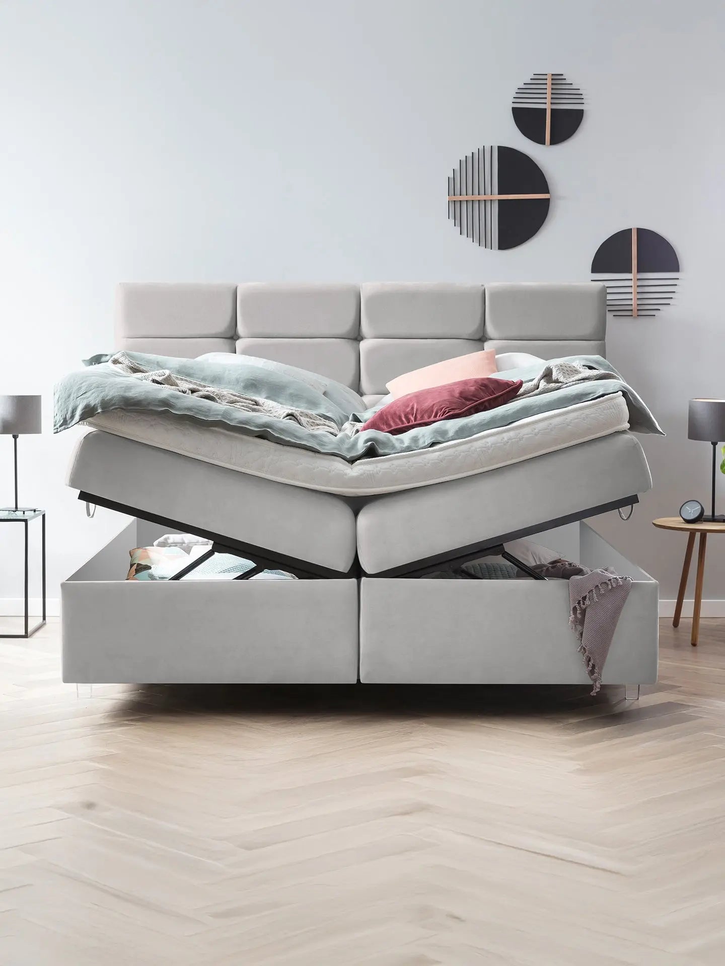 Boxspringbett mit Stauraum Samt KANSAS