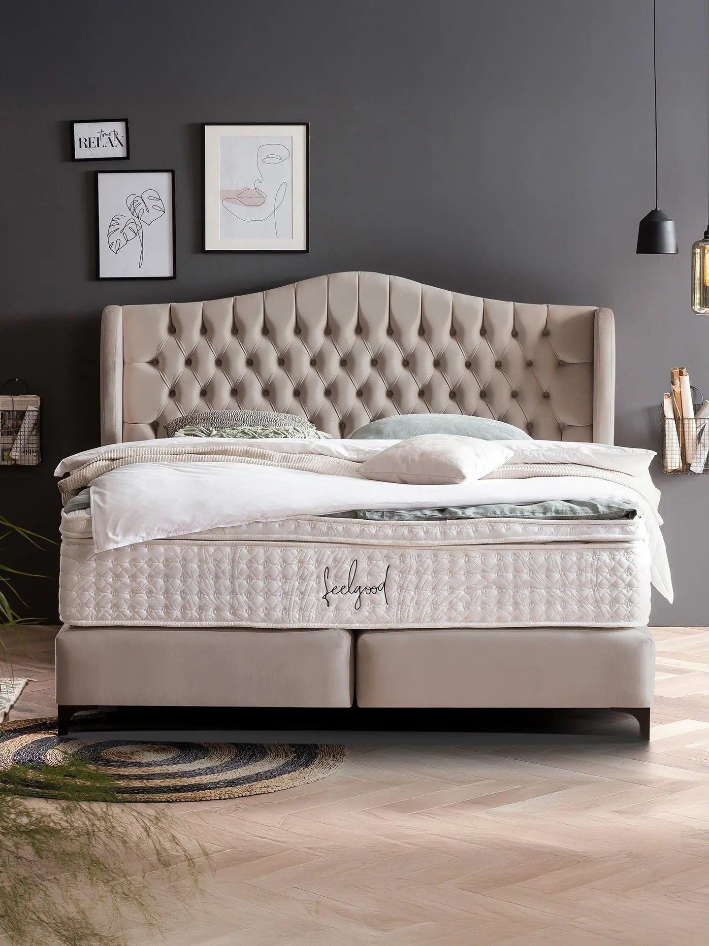 Boxspringbett Velours MAISON