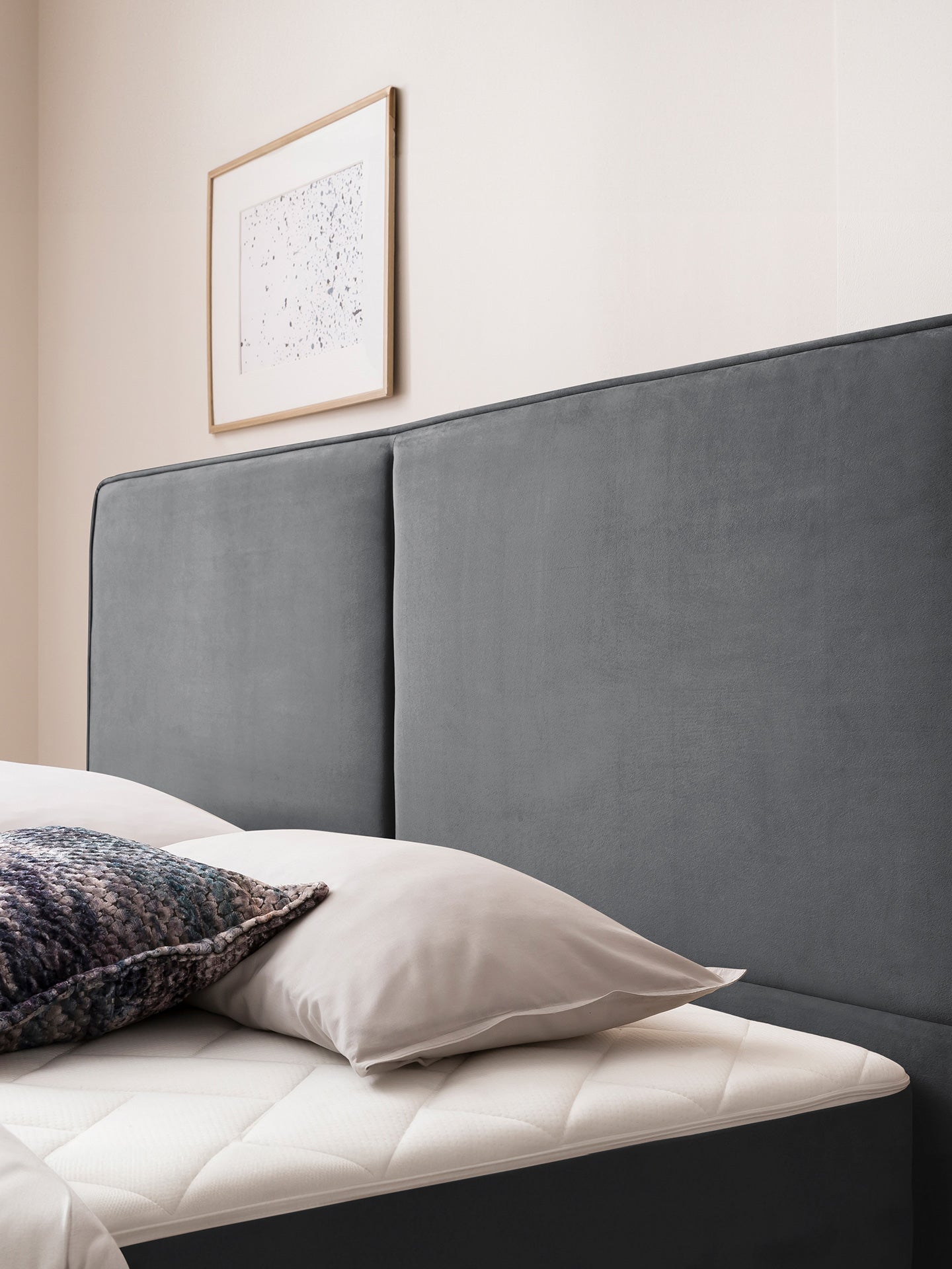 Velours Bett mit Stauraum Dunkelgrau BARI BettCo Boxspringbetten