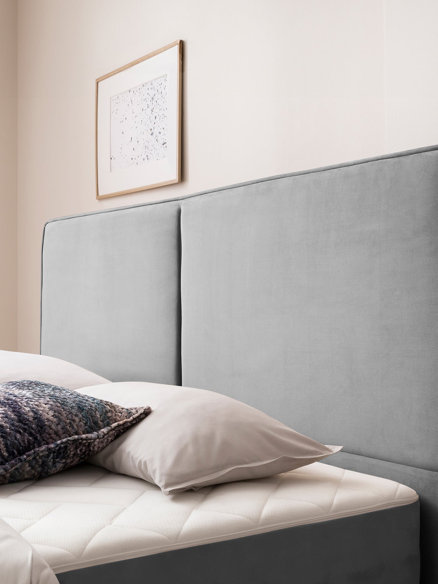 Velours Bett mit Stauraum Grau BARI BettCo Boxspringbetten