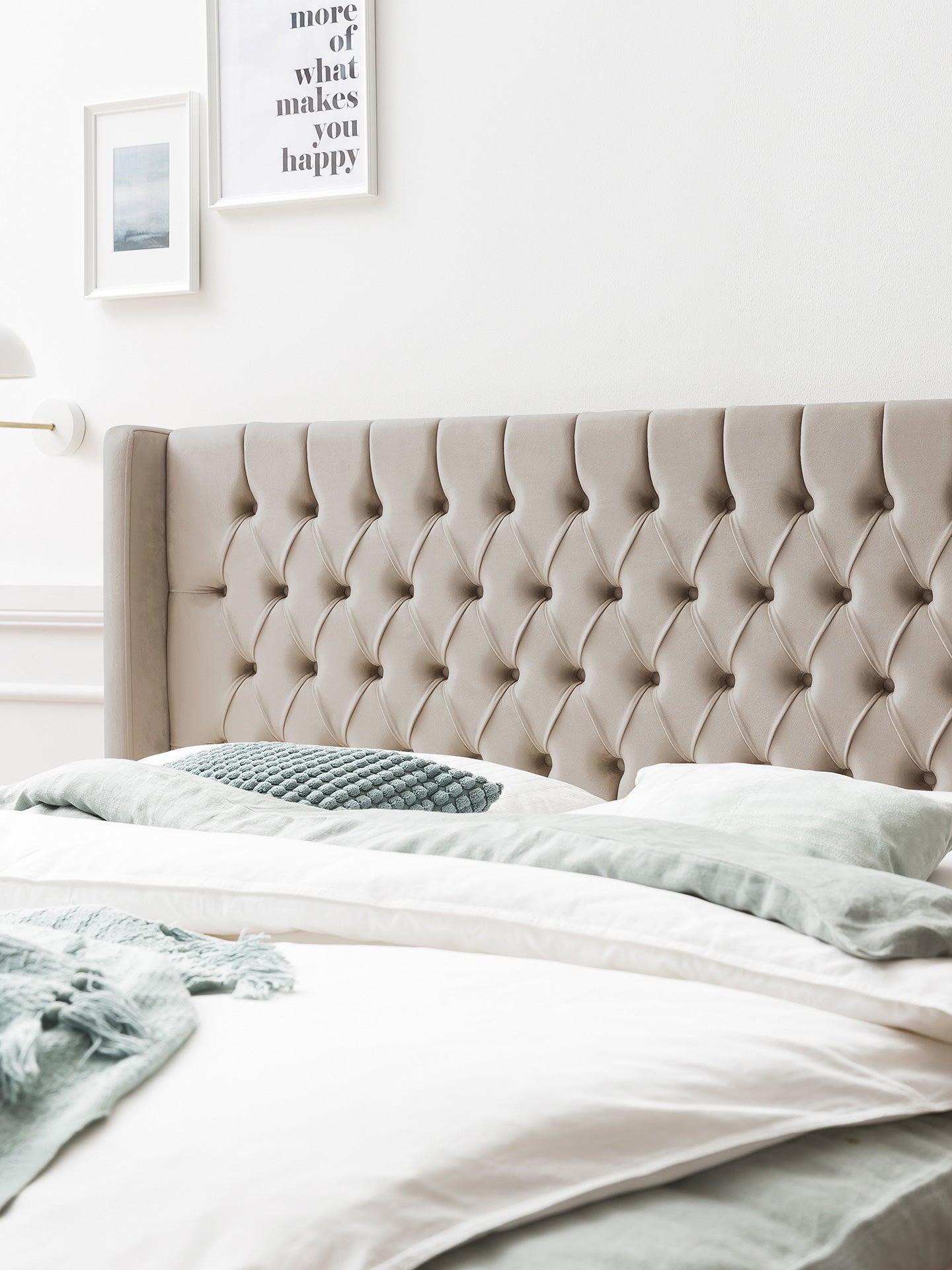 Velours Bett mit Stauraum Taupe FLORIDA BettCo Boxspringbetten