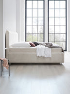 Teddy-Bouclé Bett mit Stauraum Altweiß London