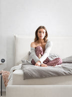 Teddy-Bouclé Bett mit Stauraum Altweiß London