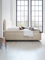 Teddy-Bouclé Bett mit Stauraum Creme London