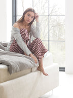 Teddy-Bouclé Bett mit Stauraum Creme London