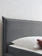 Teddy-Bouclé Bett mit Stauraum Dunkelgrau London