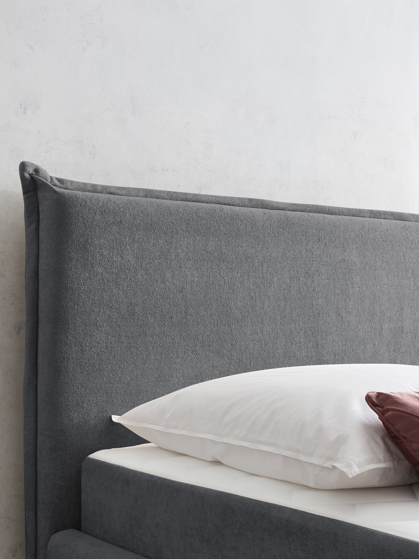 Teddy-Bouclé Bett mit Stauraum Dunkelgrau London