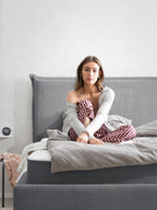 Teddy-Bouclé Bett mit Stauraum Dunkelgrau London