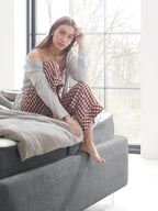 Teddy-Bouclé Bett mit Stauraum Dunkelgrau London