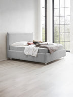 Teddy-Bouclé Bett mit Stauraum Grau London