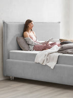 Teddy-Bouclé Bett mit Stauraum Grau London