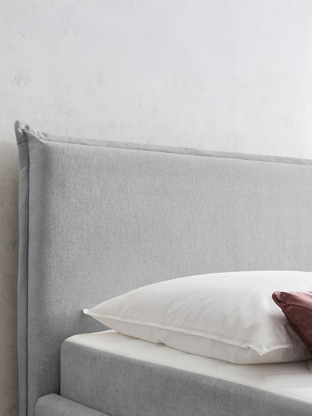 Teddy-Bouclé Bett mit Stauraum Grau London