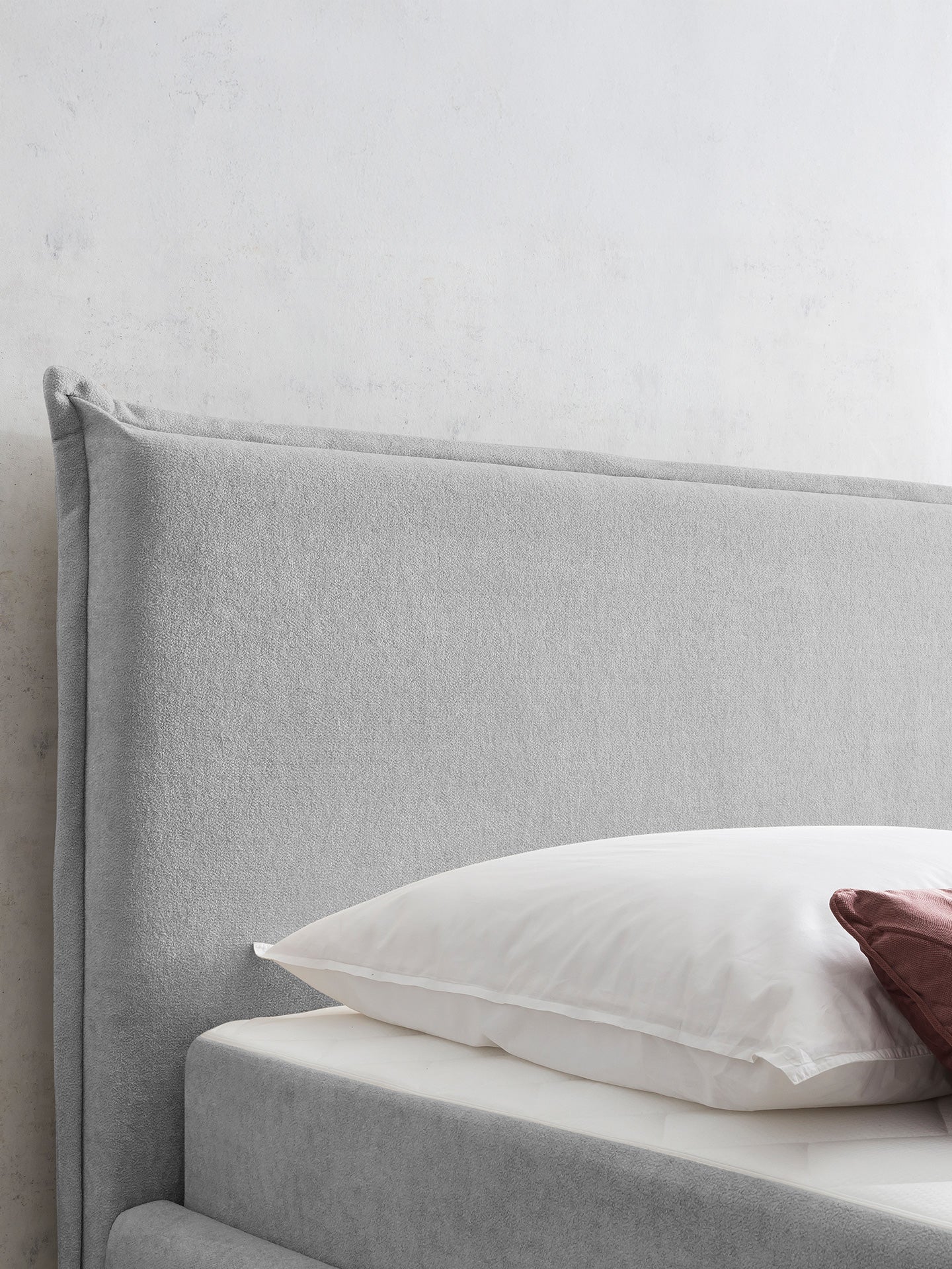 Teddy-Bouclé Bett mit Stauraum Grau London