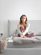 Teddy-Bouclé Bett mit Stauraum Grau London