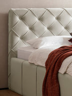 Velvet Bett mit Stauraum Altweiß NELLY