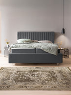 Velours Bett mit Stauraum Dunkelgrau Paris