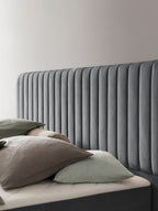 Velours Bett mit Stauraum Dunkelgrau Paris