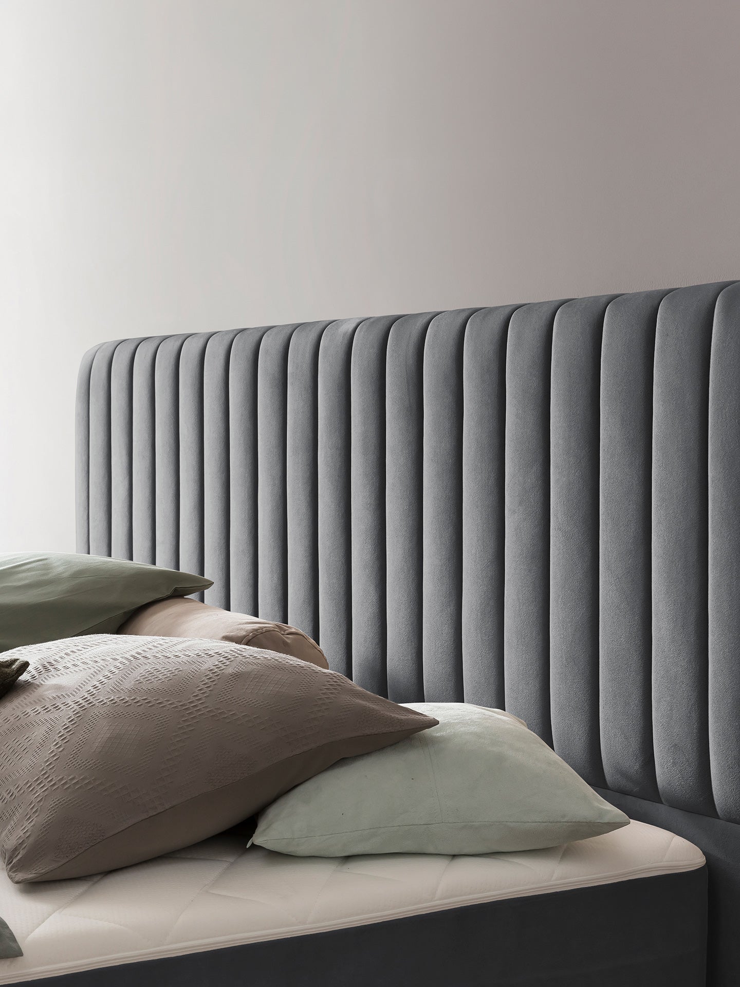 Velours Bett mit Stauraum Dunkelgrau Paris