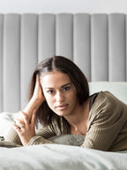 Velours Bett mit Stauraum Grau Paris