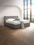 Velvet Bett mit Stauraum Grau STELLA
