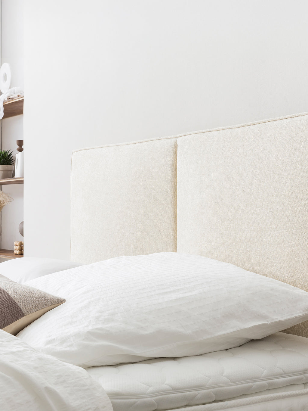 Teddy-Bouclé Boxspringbett Creme BARI