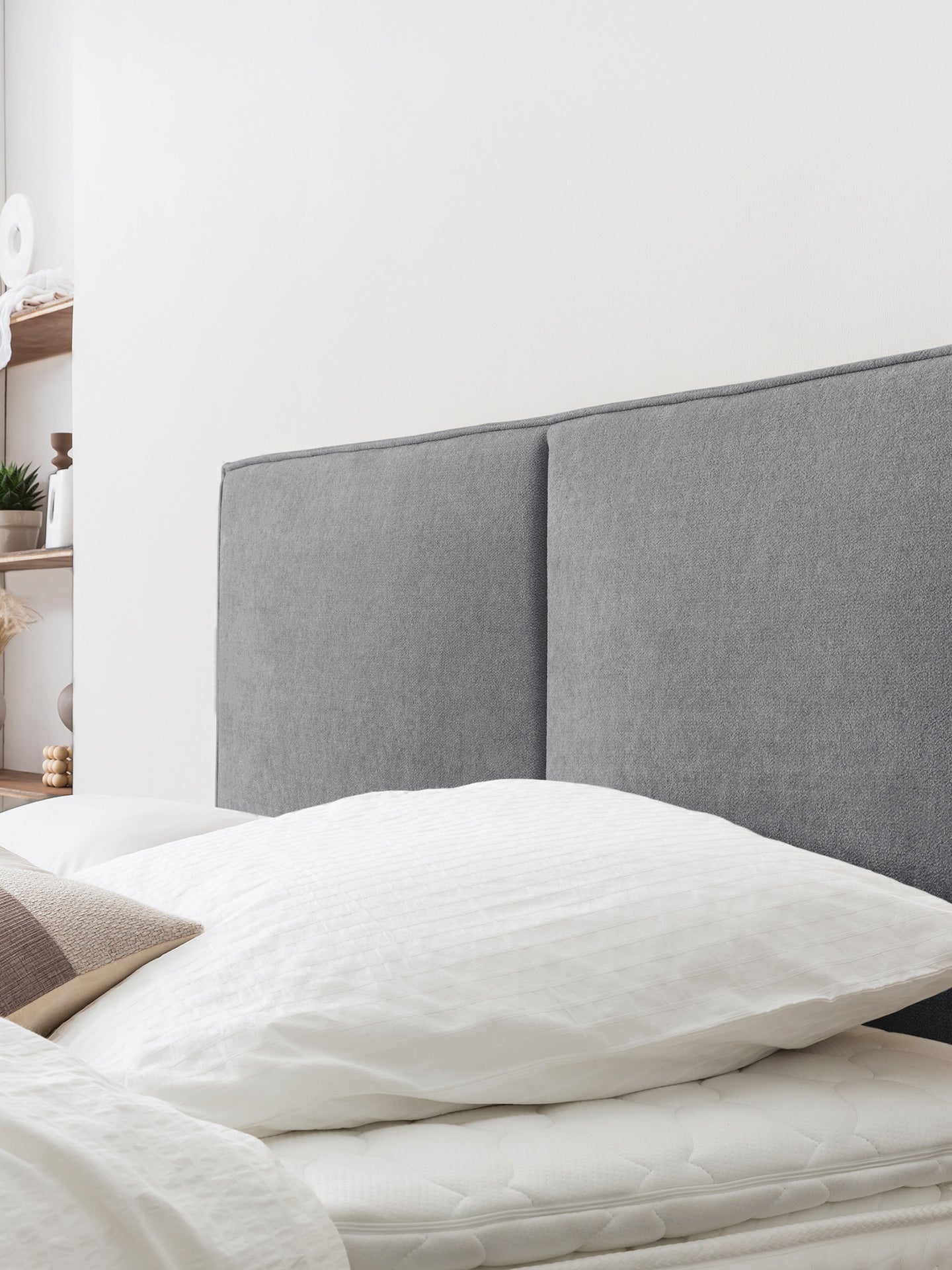 Teddy-Bouclé Boxspringbett Dunkelgrau BARI