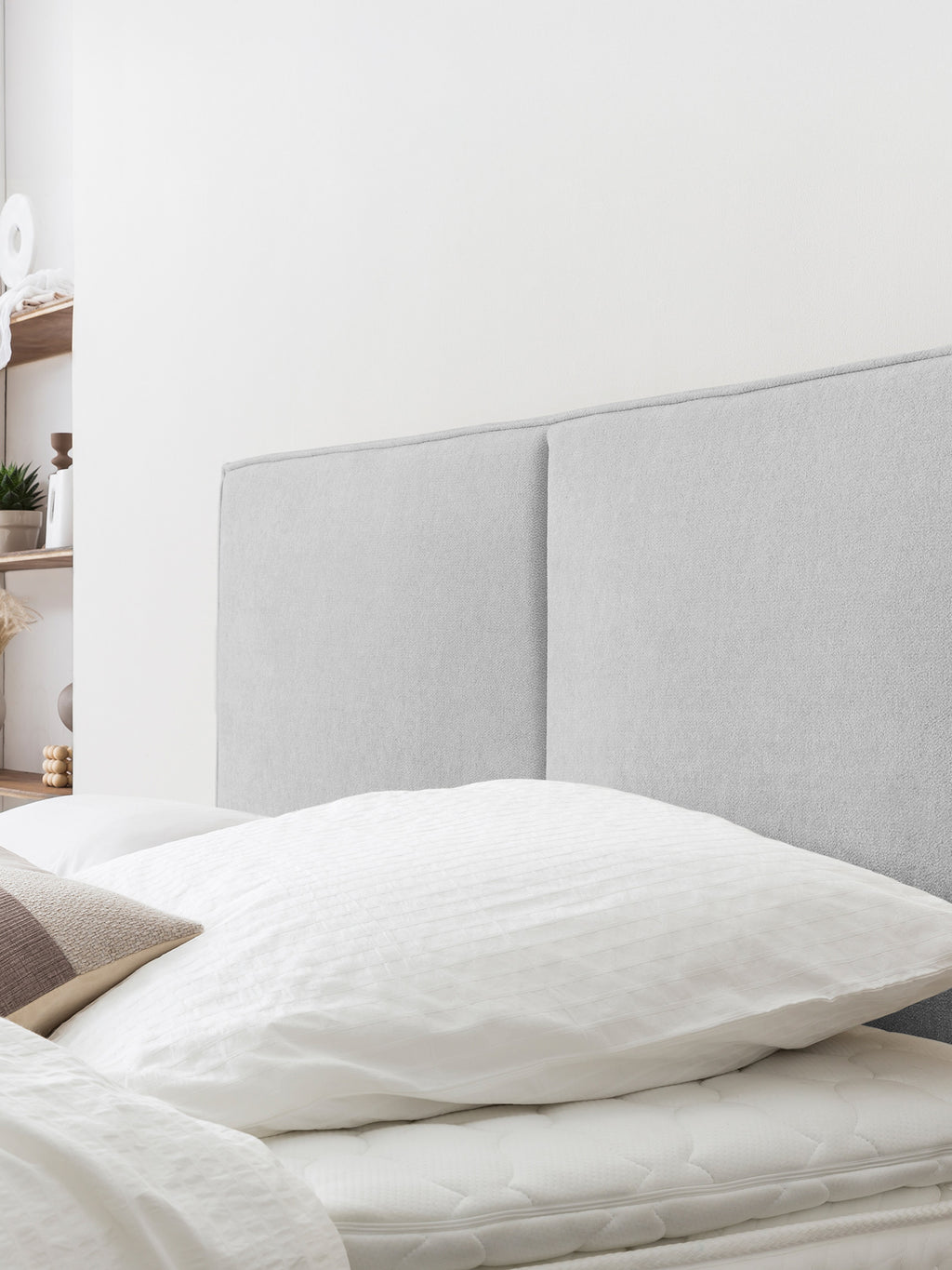 Teddy-Bouclé Boxspringbett Grau BARI