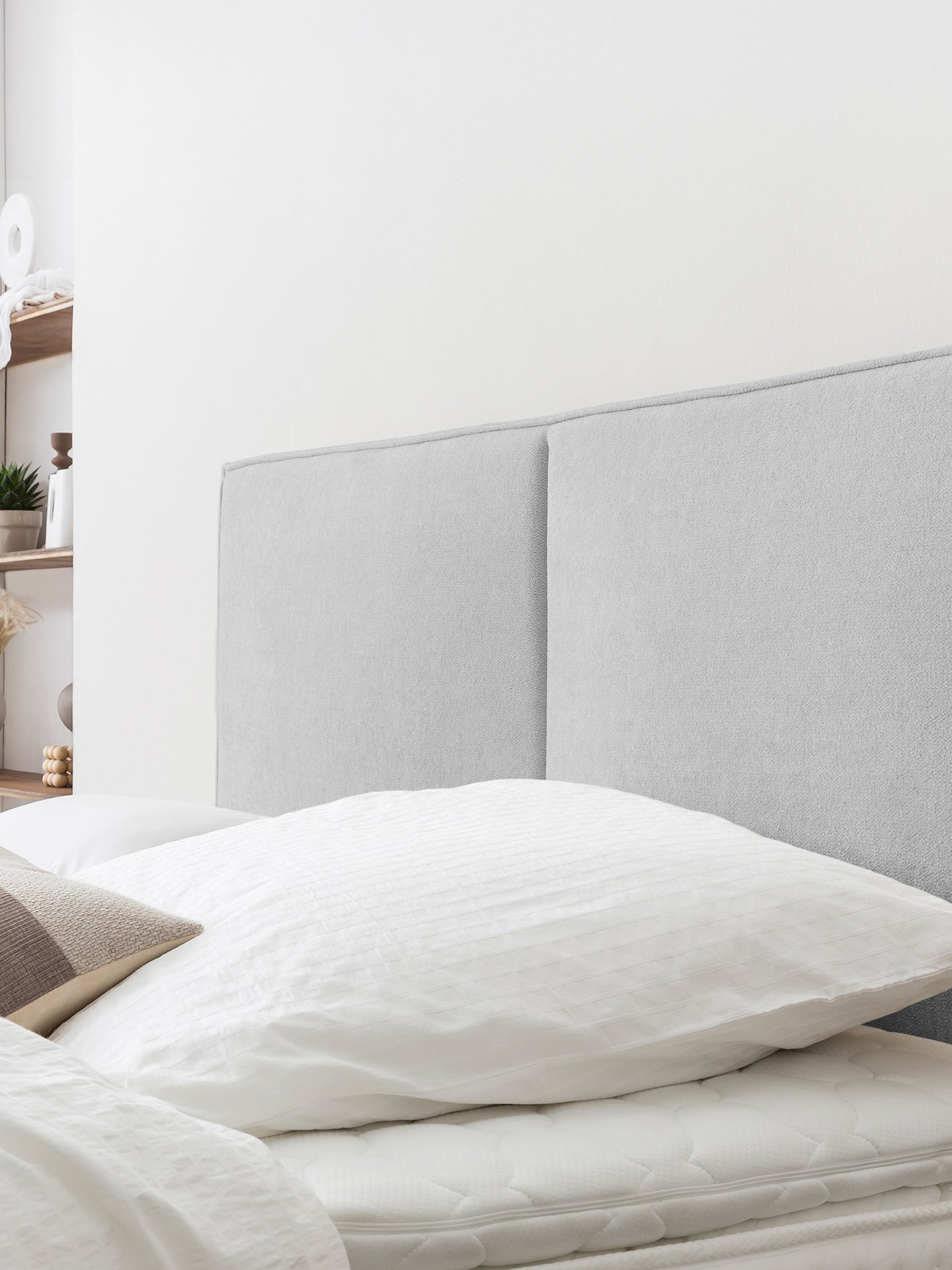 Teddy-Bouclé Boxspringbett Grau BARI