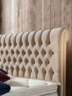 Samt Boxspringbett Beige CHESTER