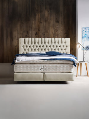 Samt Boxspringbett Creme CHESTER