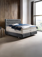 Samt Boxspringbett Dunkelgrau CHESTER