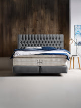 Samt Boxspringbett Dunkelgrau CHESTER