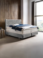 Samt Boxspringbett Grau CHESTER