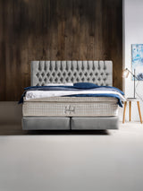 Samt Boxspringbett Grau CHESTER