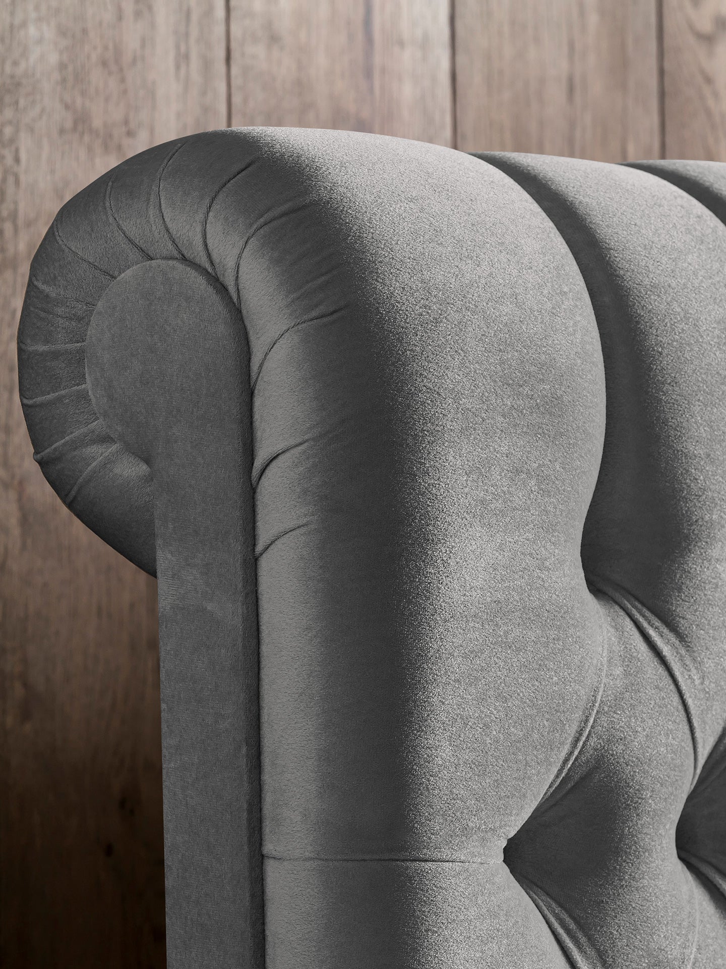 Samt Boxspringbett Grau CHESTER