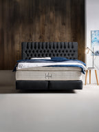 Samt Boxspringbett Schwarz CHESTER