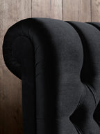 Samt Boxspringbett Schwarz CHESTER