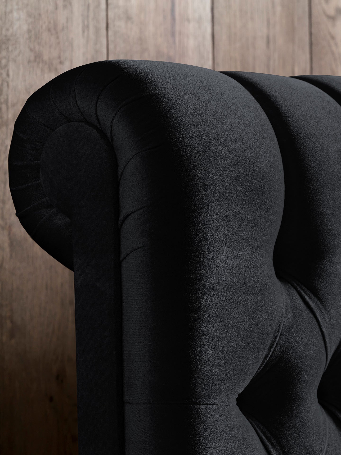 Samt Boxspringbett Schwarz CHESTER