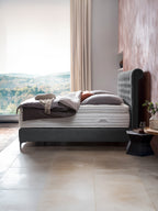 Velours Boxspringbett Dunkelgrau CHESTER