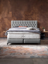 Velours Boxspringbett Grau CHESTER