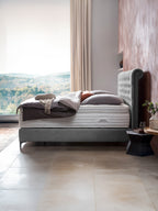 Velours Boxspringbett Grau CHESTER