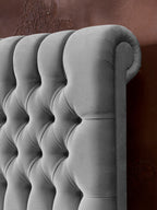 Velours Boxspringbett Grau CHESTER