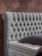 Velours Boxspringbett Grau CHESTER