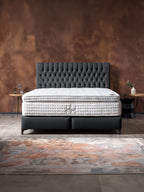 Velours Boxspringbett Schwarz CHESTER