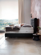 Velours Boxspringbett Schwarz CHESTER