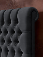 Velours Boxspringbett Schwarz CHESTER