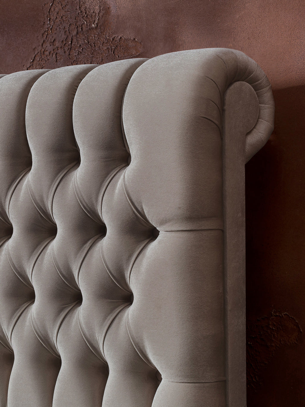 Velours Boxspringbett Taupe CHESTER